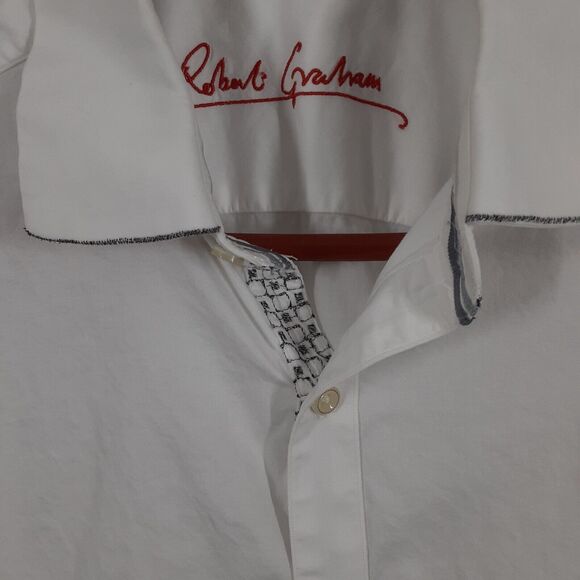 Robert Graham Adult Men's L White Long Sleeve Button Up Shirt - Picture 2 of 12